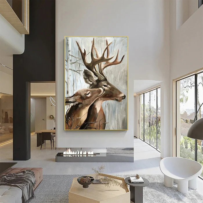 Whispered Affection Deer Painting