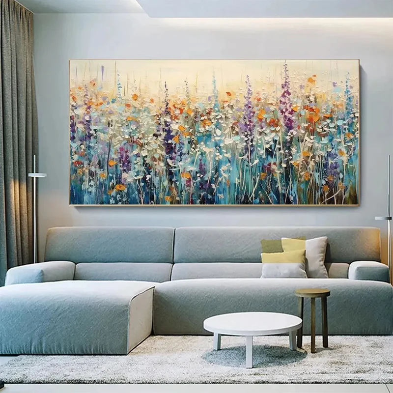 Colorful Wildflower Textured Painting