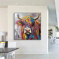 Rainbow Spirit Highland Cow Painting #AR014
