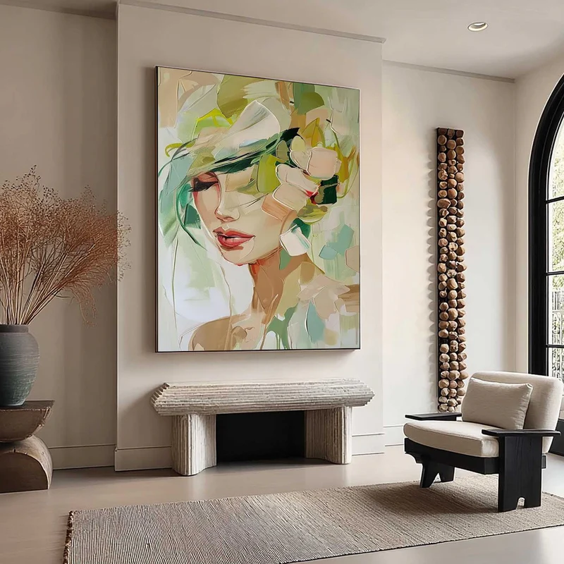 Whispered Muse Abstract Portrait Painting