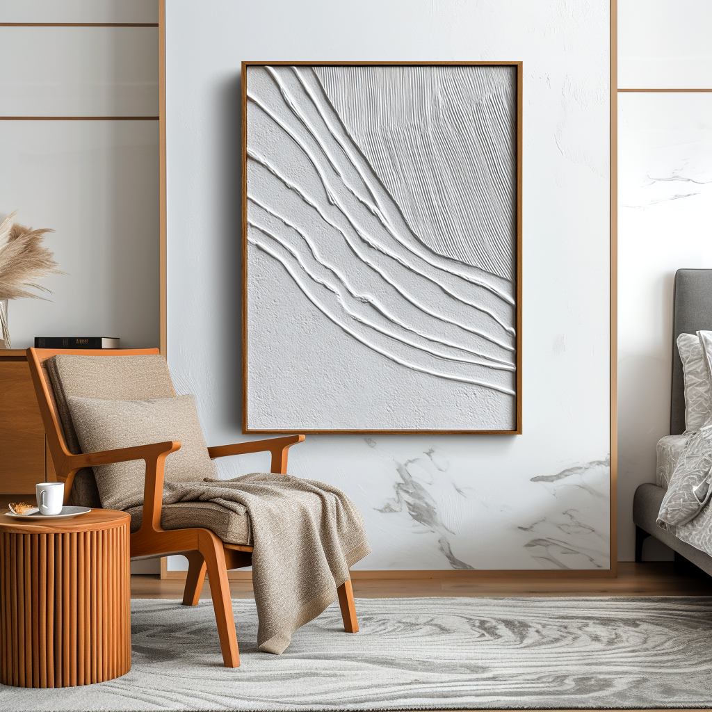 White Flow Textured Painting #ART100