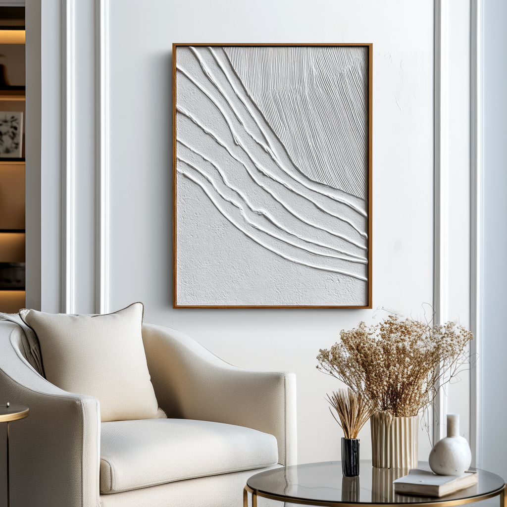 White Flow Textured Painting #ART100