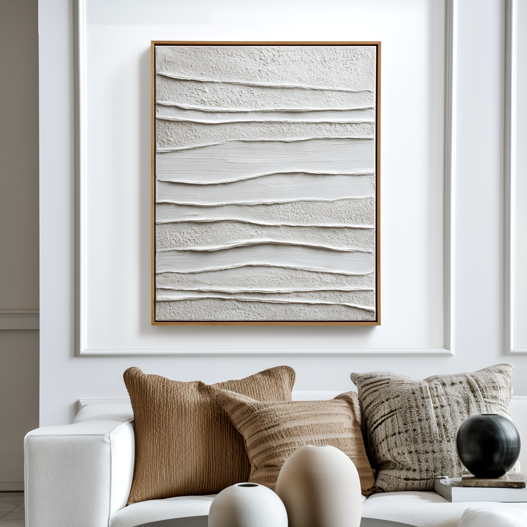 White Wabi Sabi Textured Painting #ART102