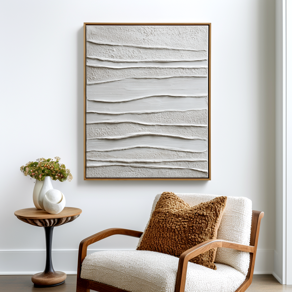 White Wabi Sabi Textured Painting #ART102