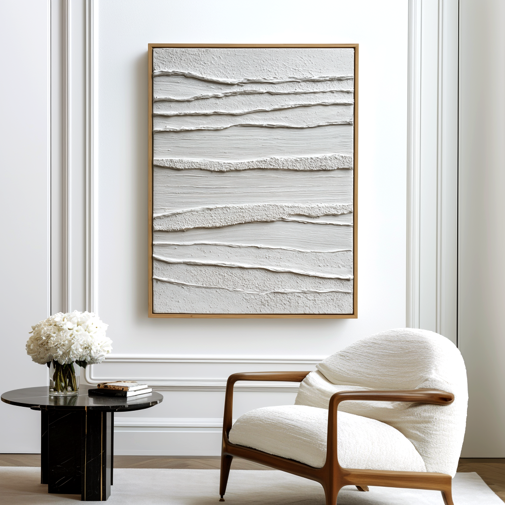 White Minimalist Textured Painting #ART103