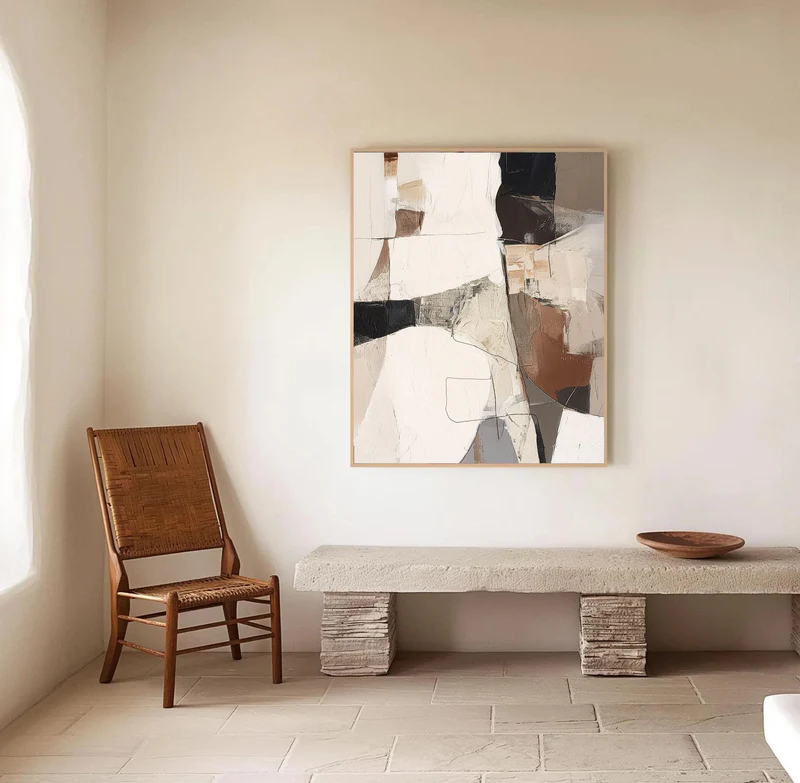 Clay Veil Neutral Abstract Painting