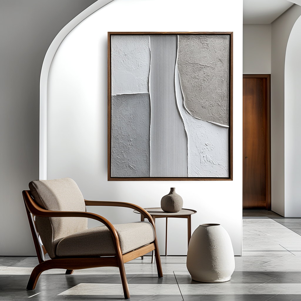 Neutral Textured Geometric Painting #ART105