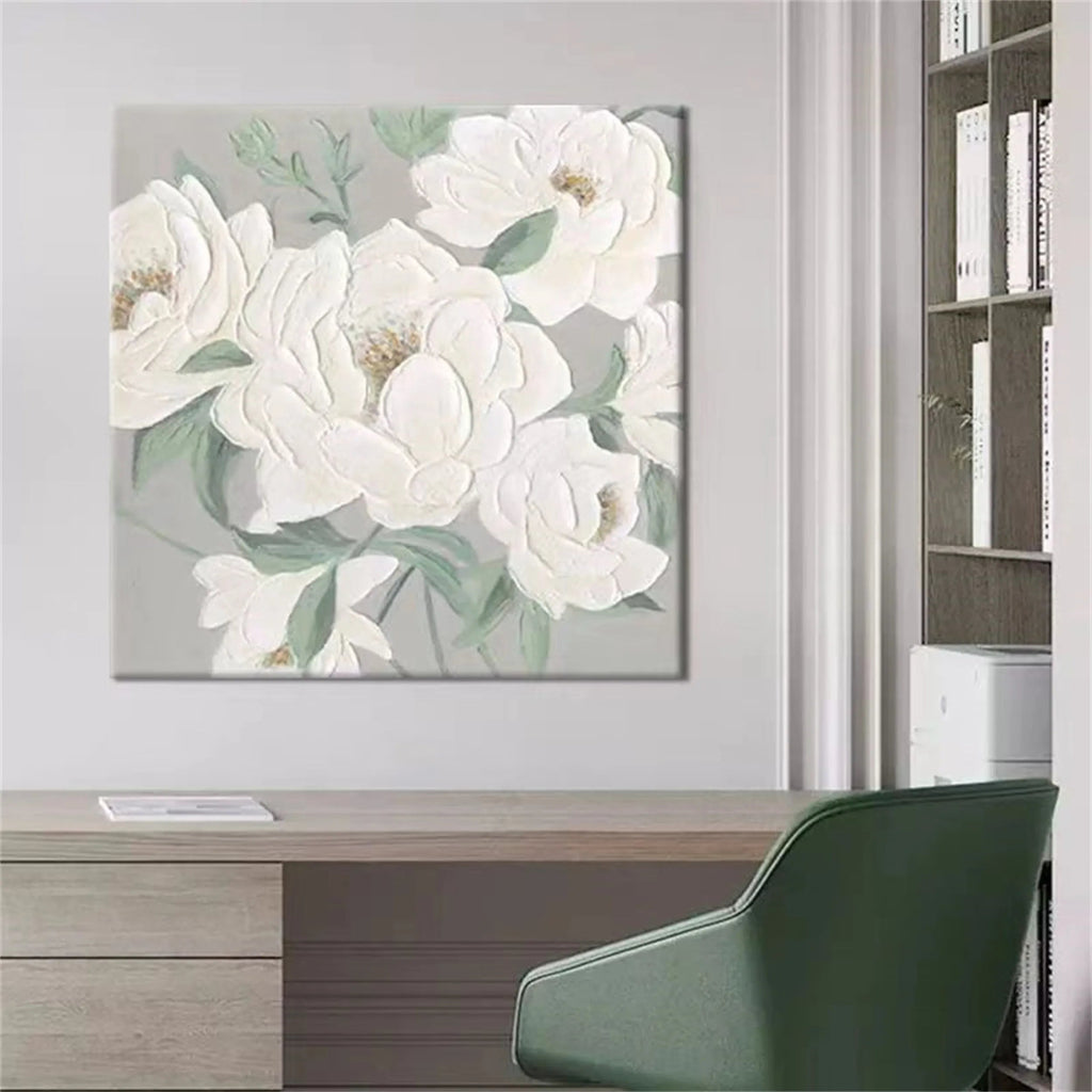 Soft Ivory Bloom Floral Painting