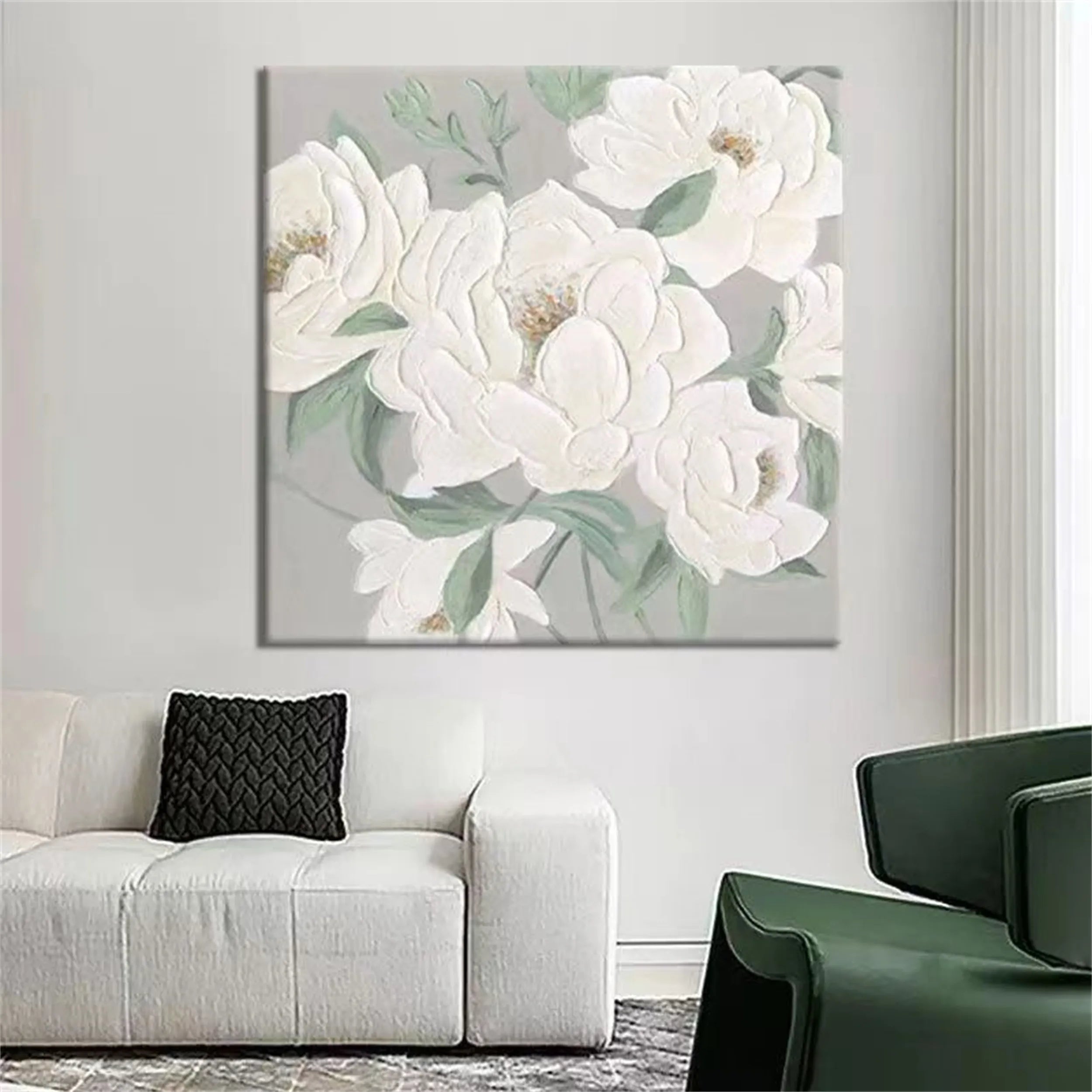 Soft Ivory Bloom Floral Painting