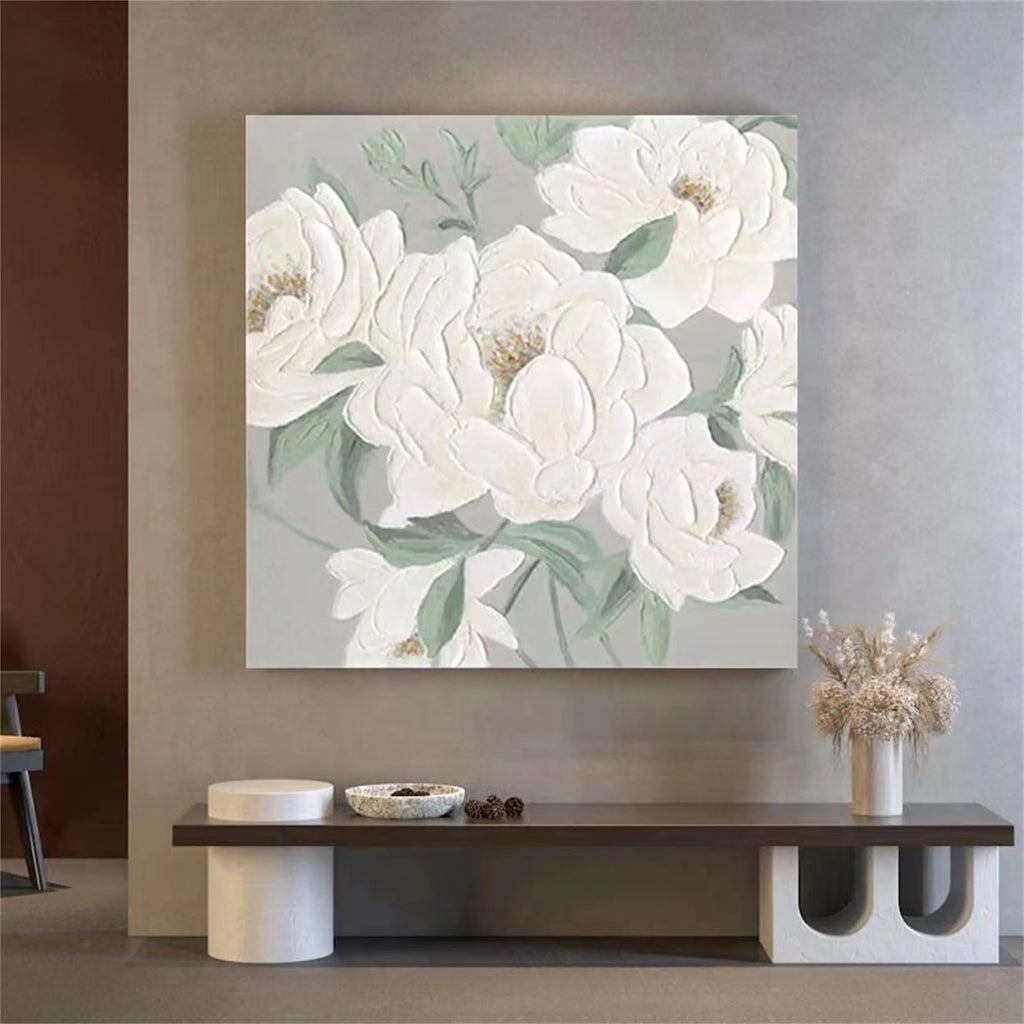 Soft Ivory Bloom Floral Painting