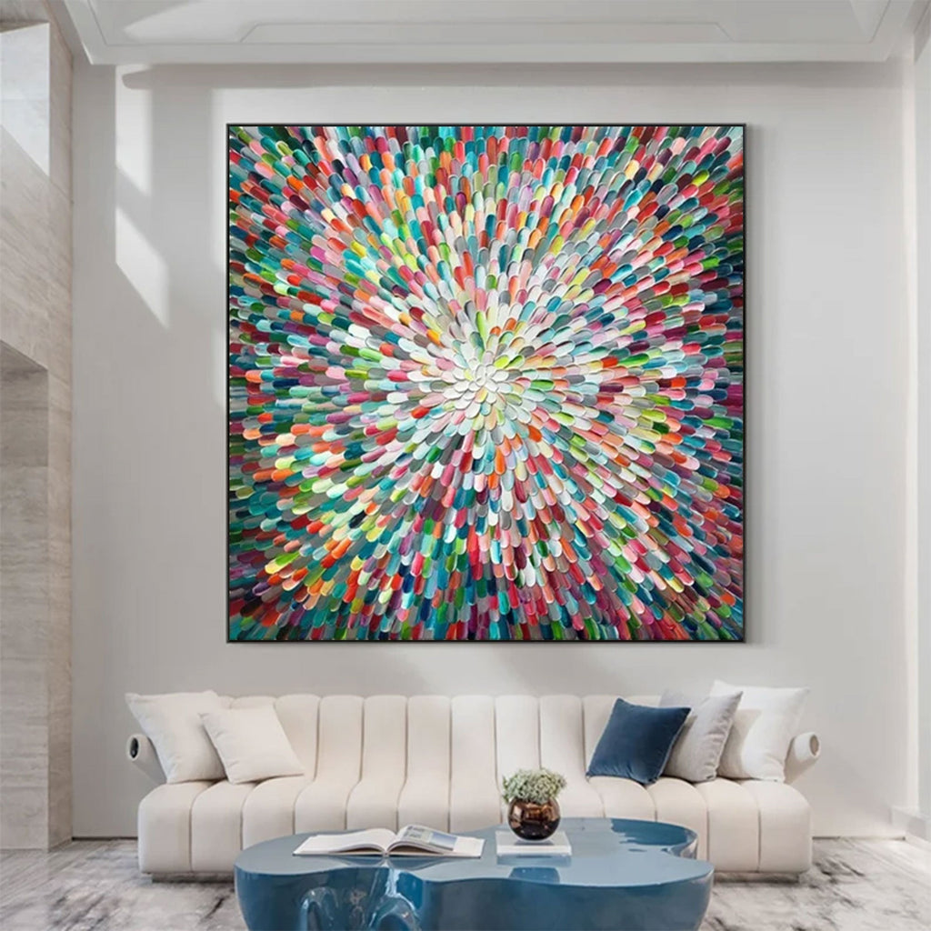 Radiant Burst Color Abstract Painting