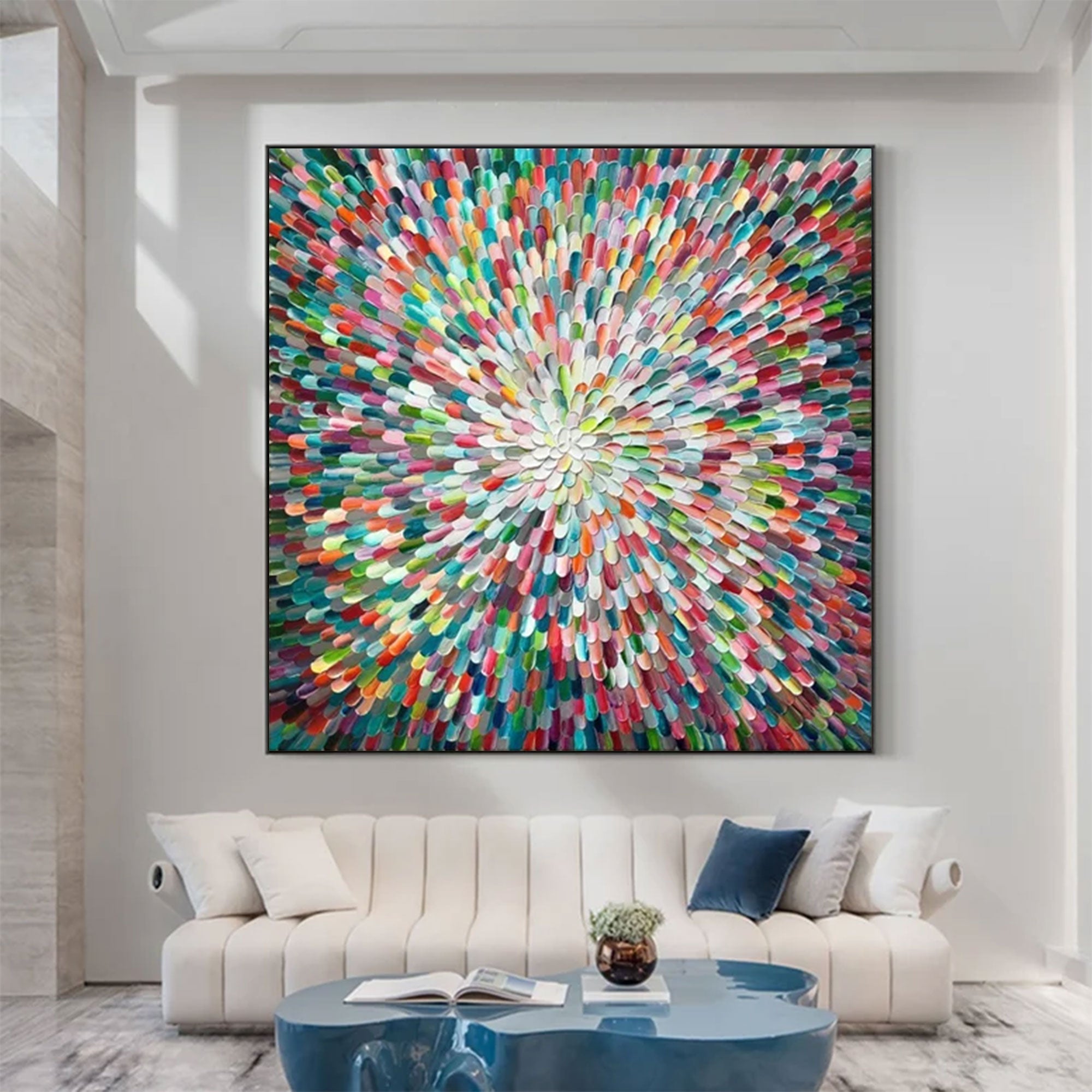 Radiant Burst Color Abstract Painting