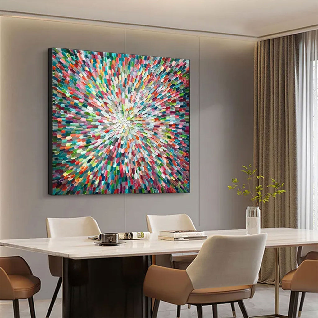 Radiant Burst Color Abstract Painting