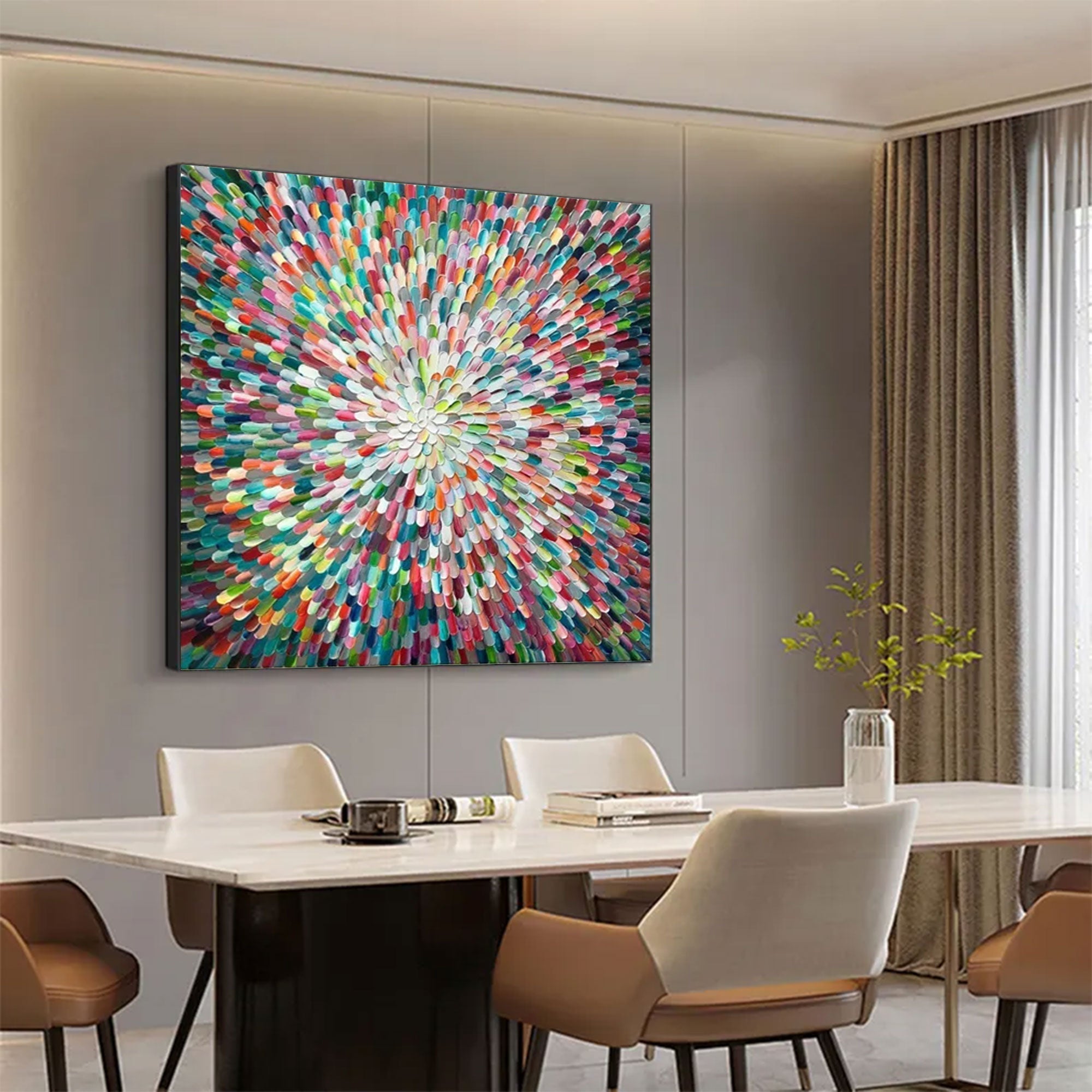 Radiant Burst Color Abstract Painting
