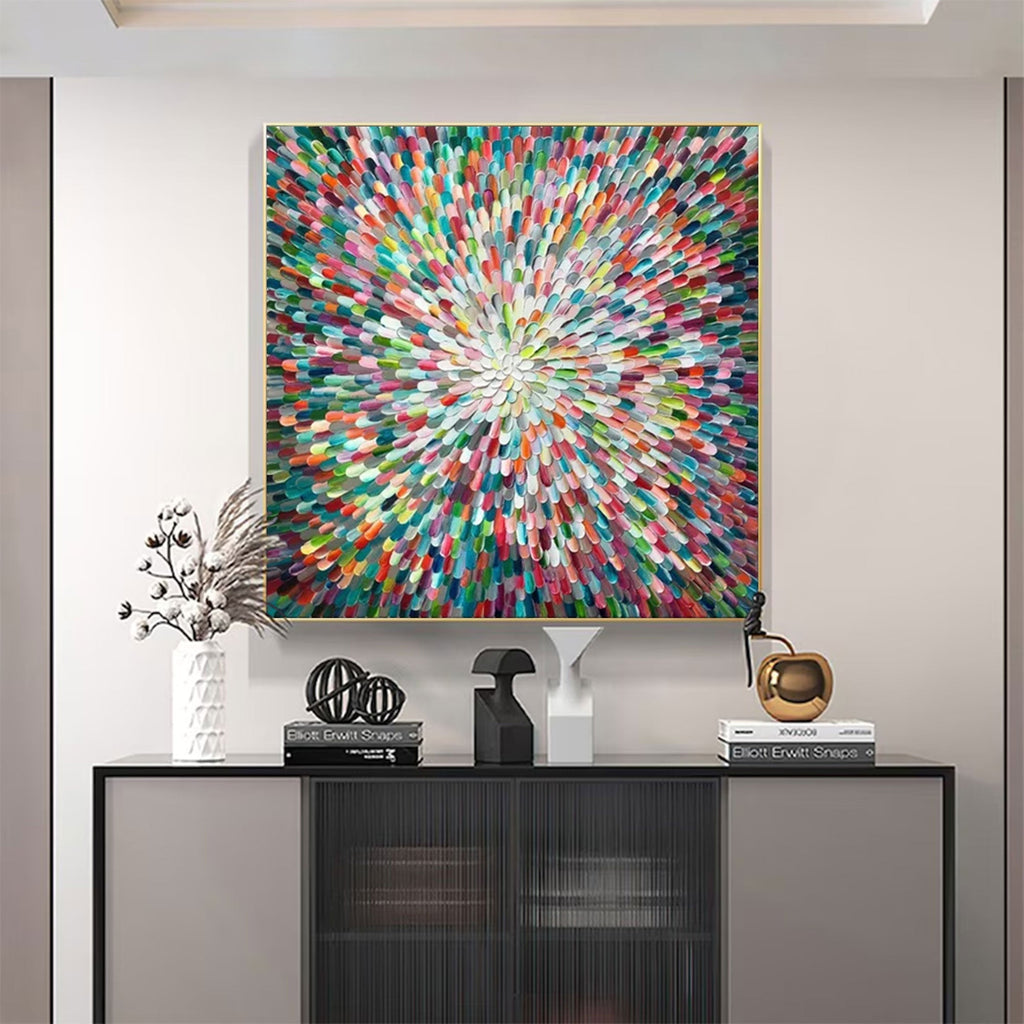 Radiant Burst Color Abstract Painting