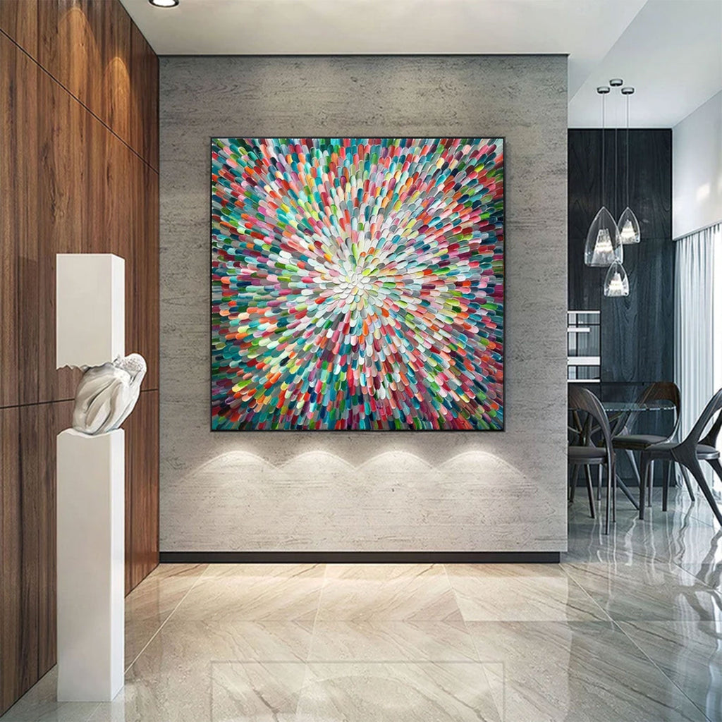 Radiant Burst Color Abstract Painting