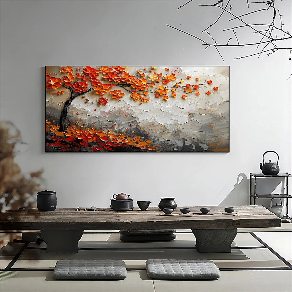 Autumn Ember Branch Abstract Painting