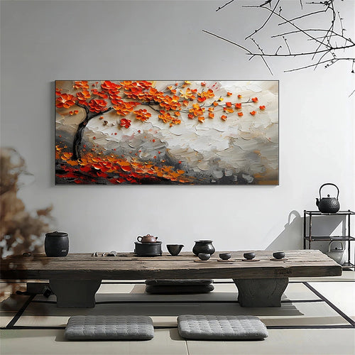 Autumn Ember Branch Abstract Painting