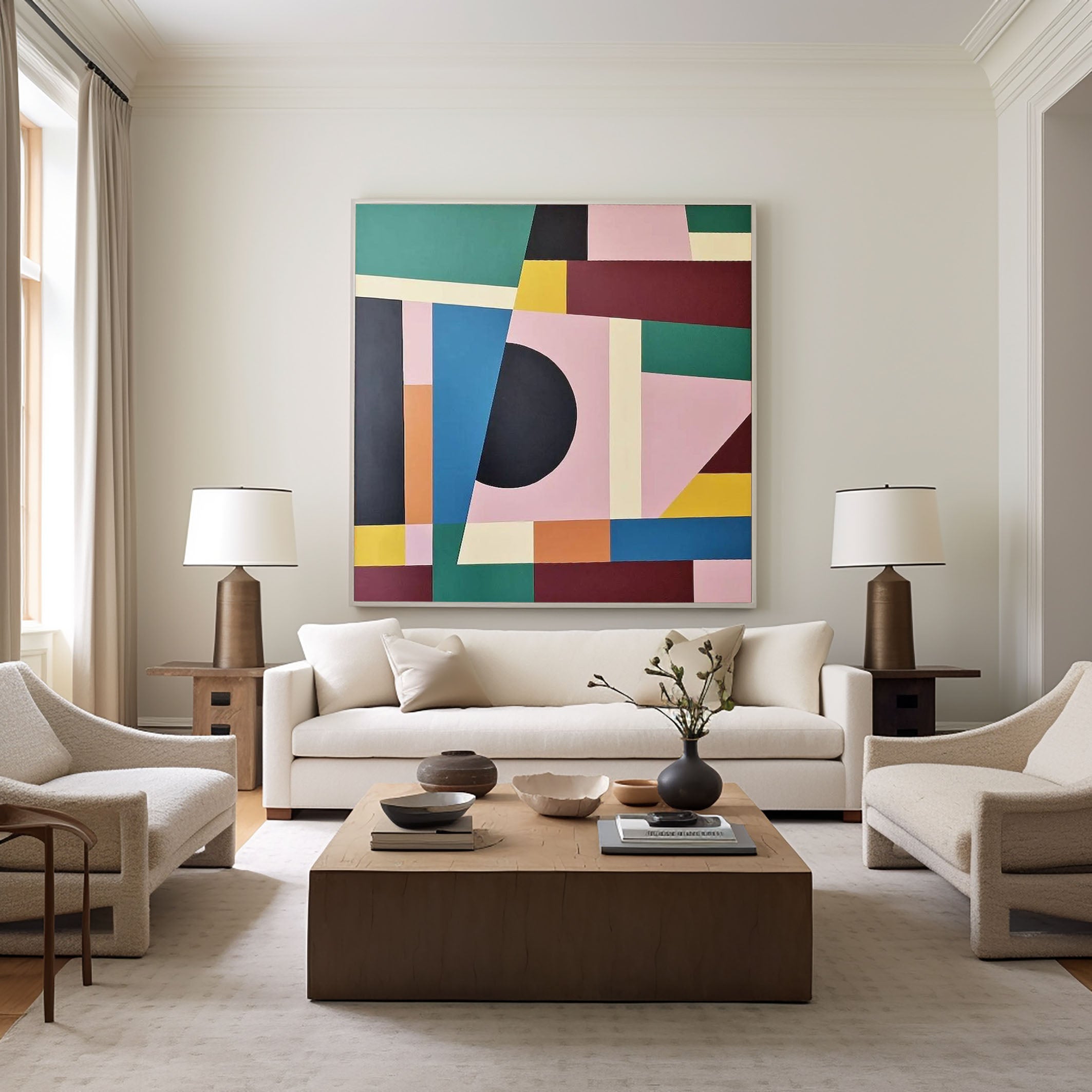 Modern Color Geometry Abstract Painting