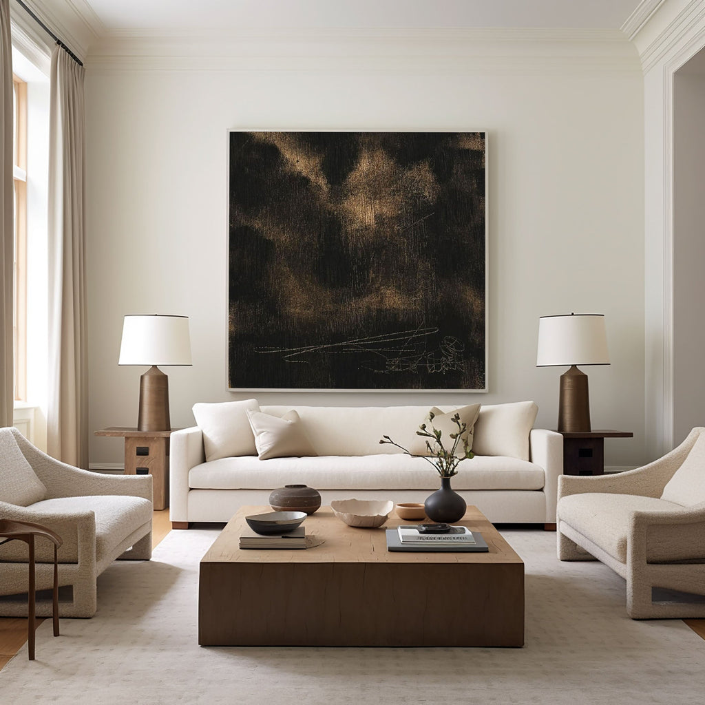 Gilded Nightfall Abstract Painting