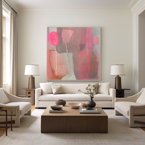 Blush Silence Pink Abstract Painting