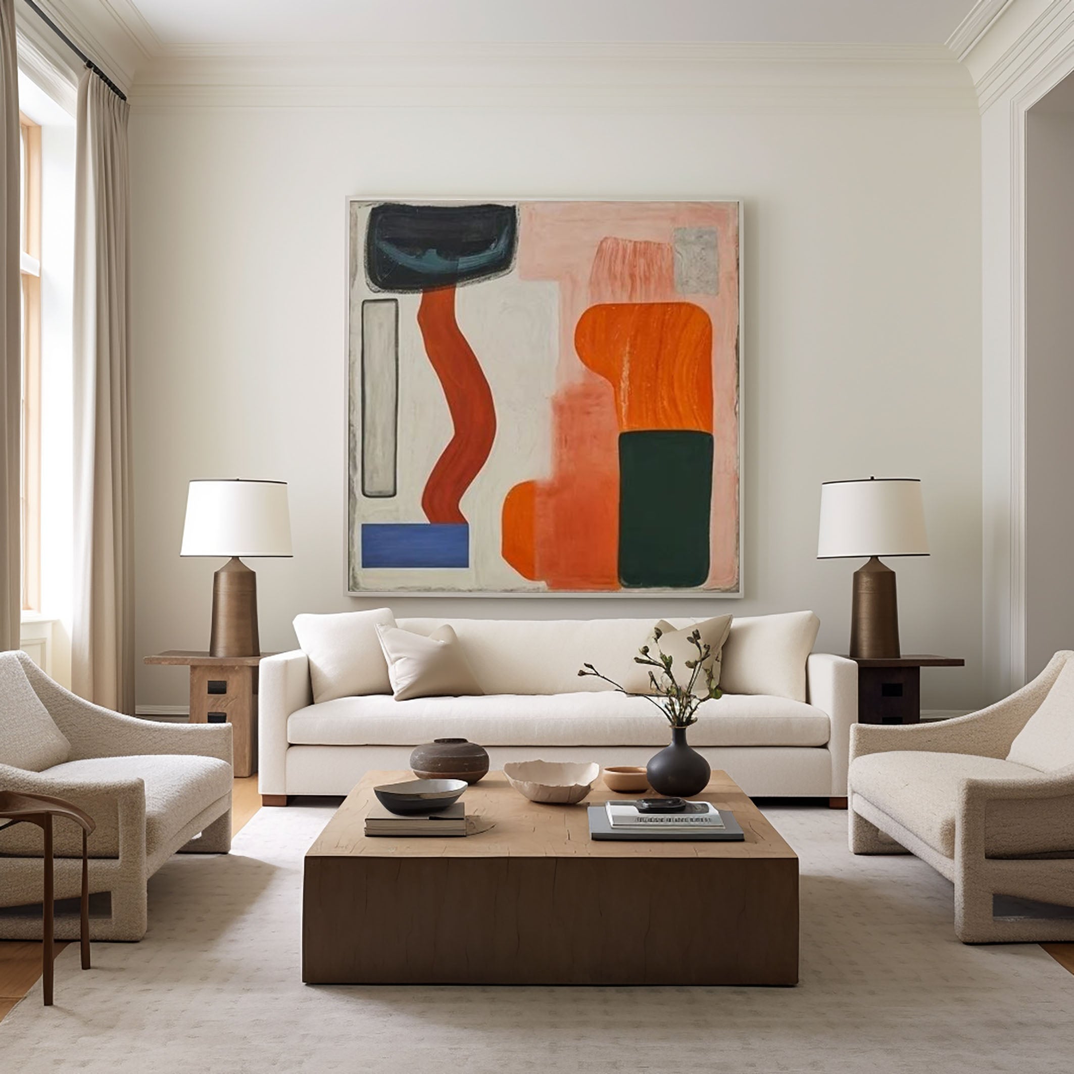 Ember Rhythm Geometric Abstract Painting