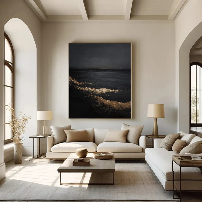 Golden Tide Abstract Painting
