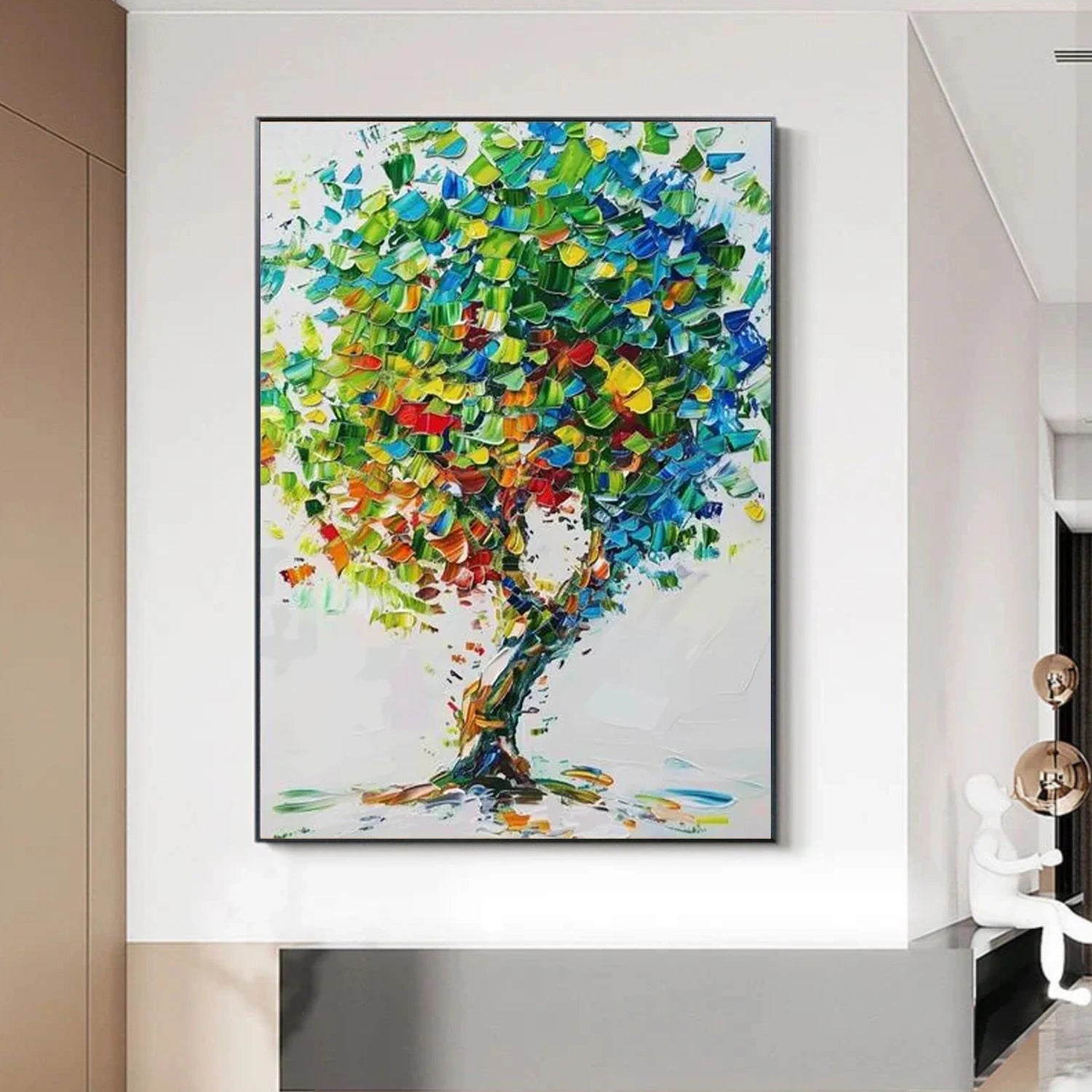 Verdant Mosaic Tree Abstract Painting