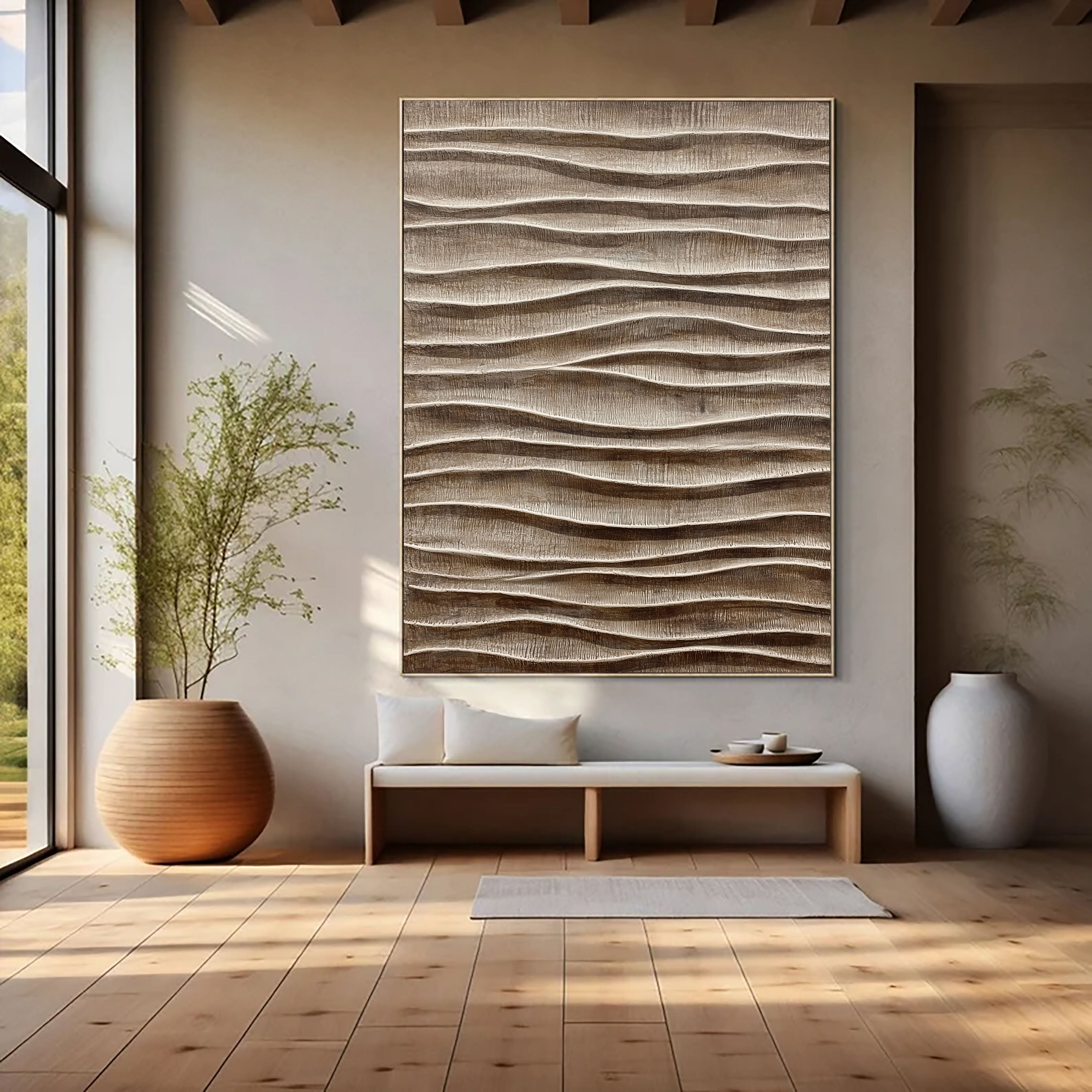 Textured Sand Wave – Neutral Abstract Wall Art