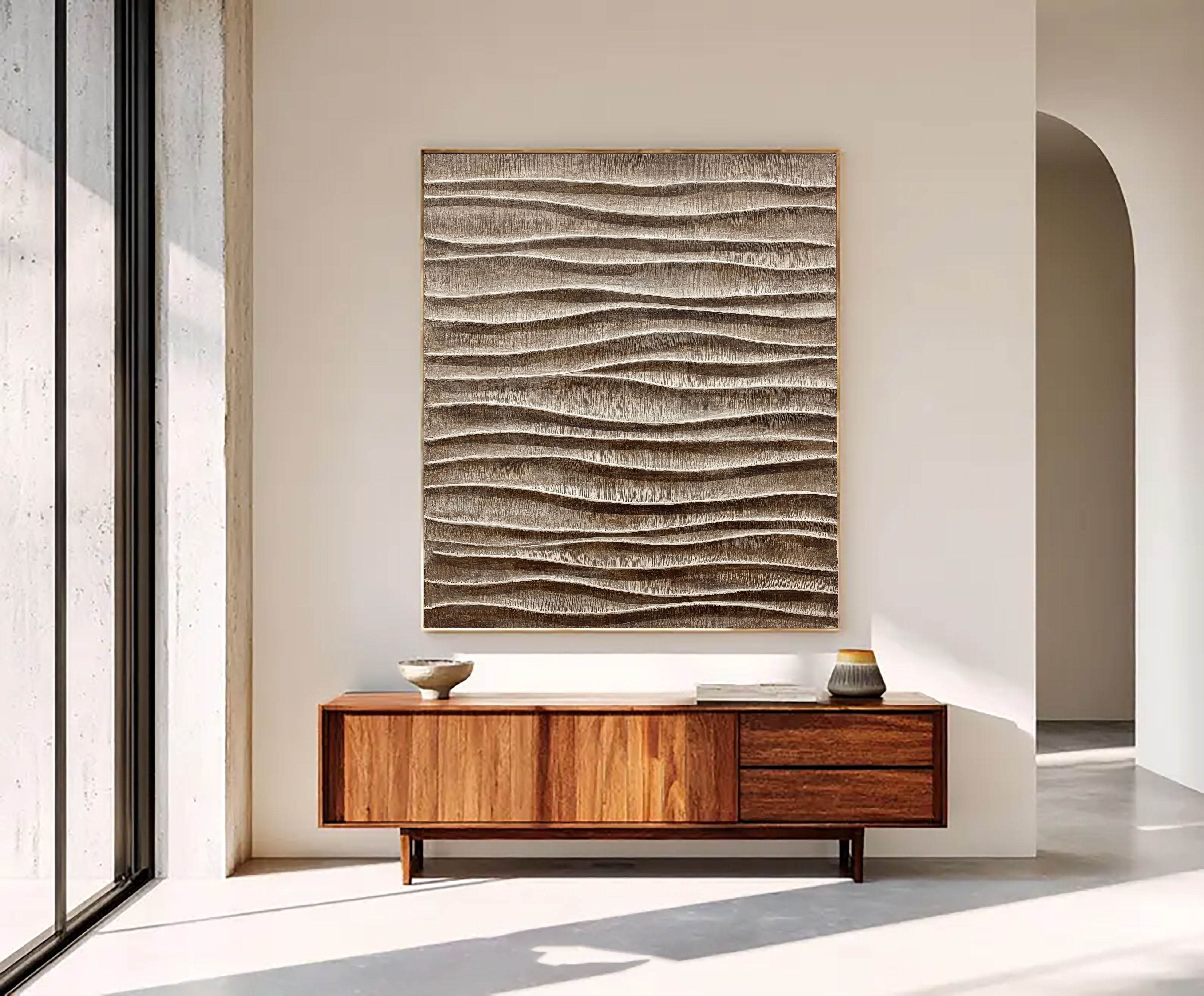 Textured Sand Wave – Neutral Abstract Wall Art