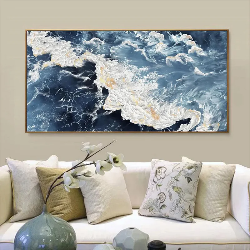Midnight Tide Ocean Abstract Painting
