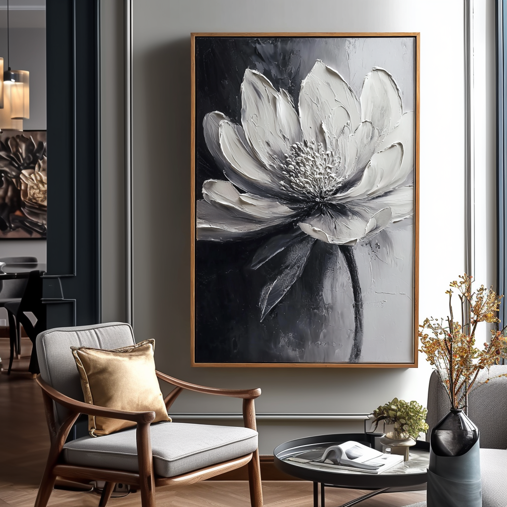 Textured Lotus Flower Painting #ART15