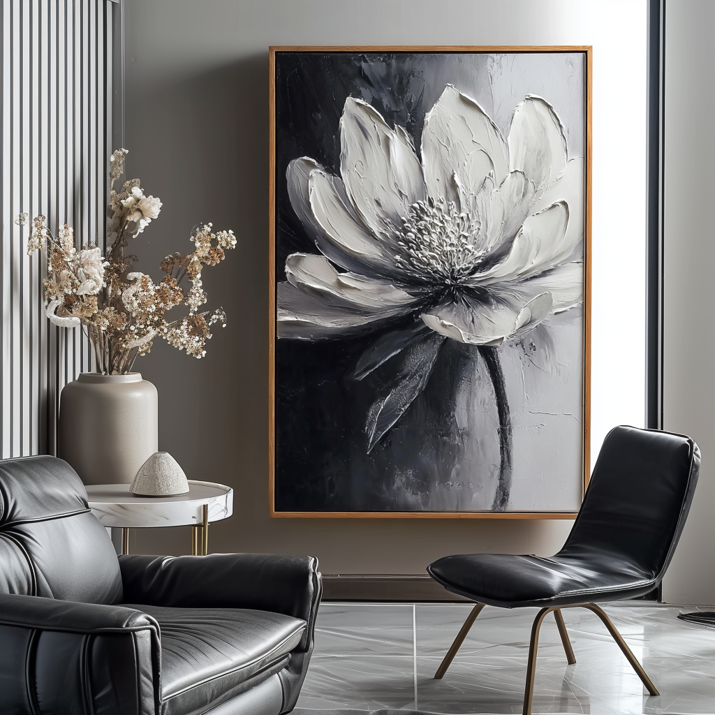 Textured Lotus Flower Painting #ART15