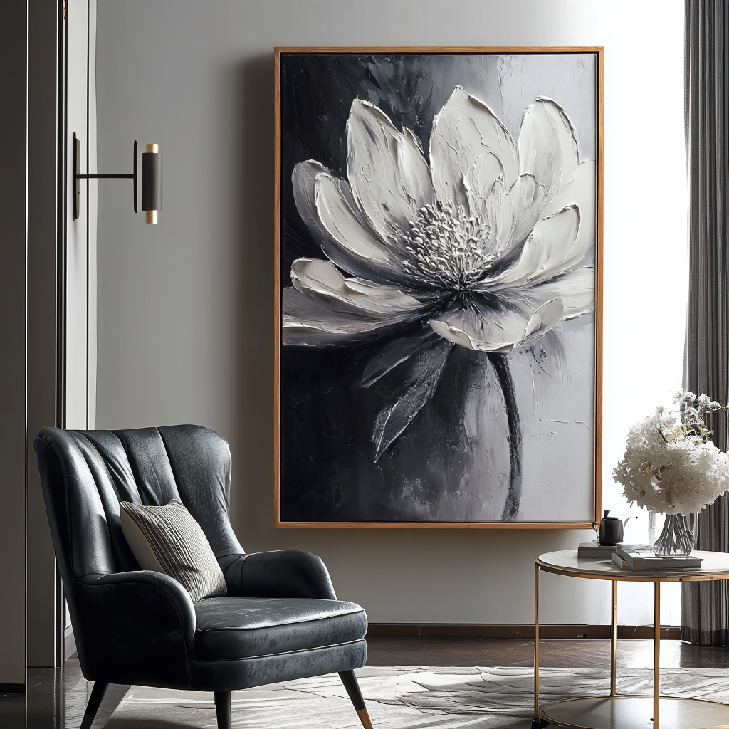 Textured Lotus Flower Painting #ART15