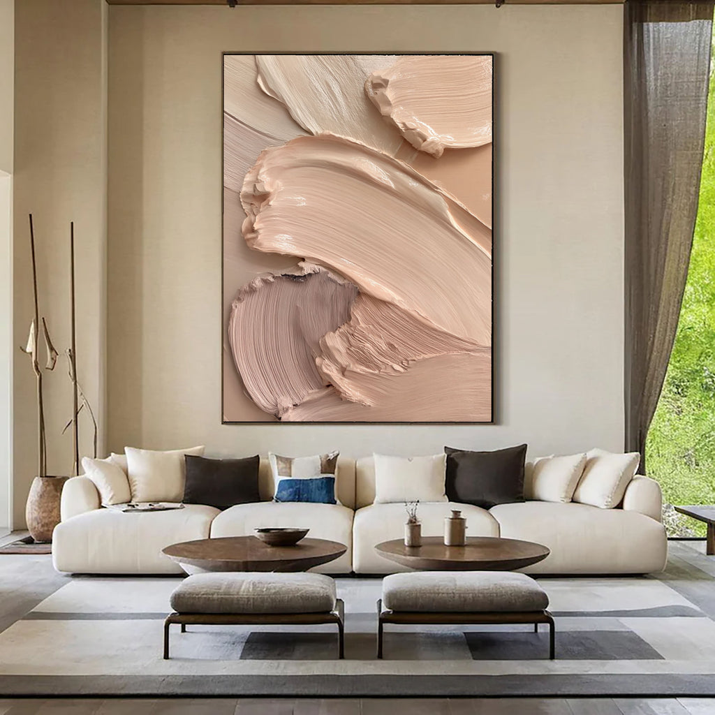 Nude Cream Palette – Modern Textured Abstract Painting
