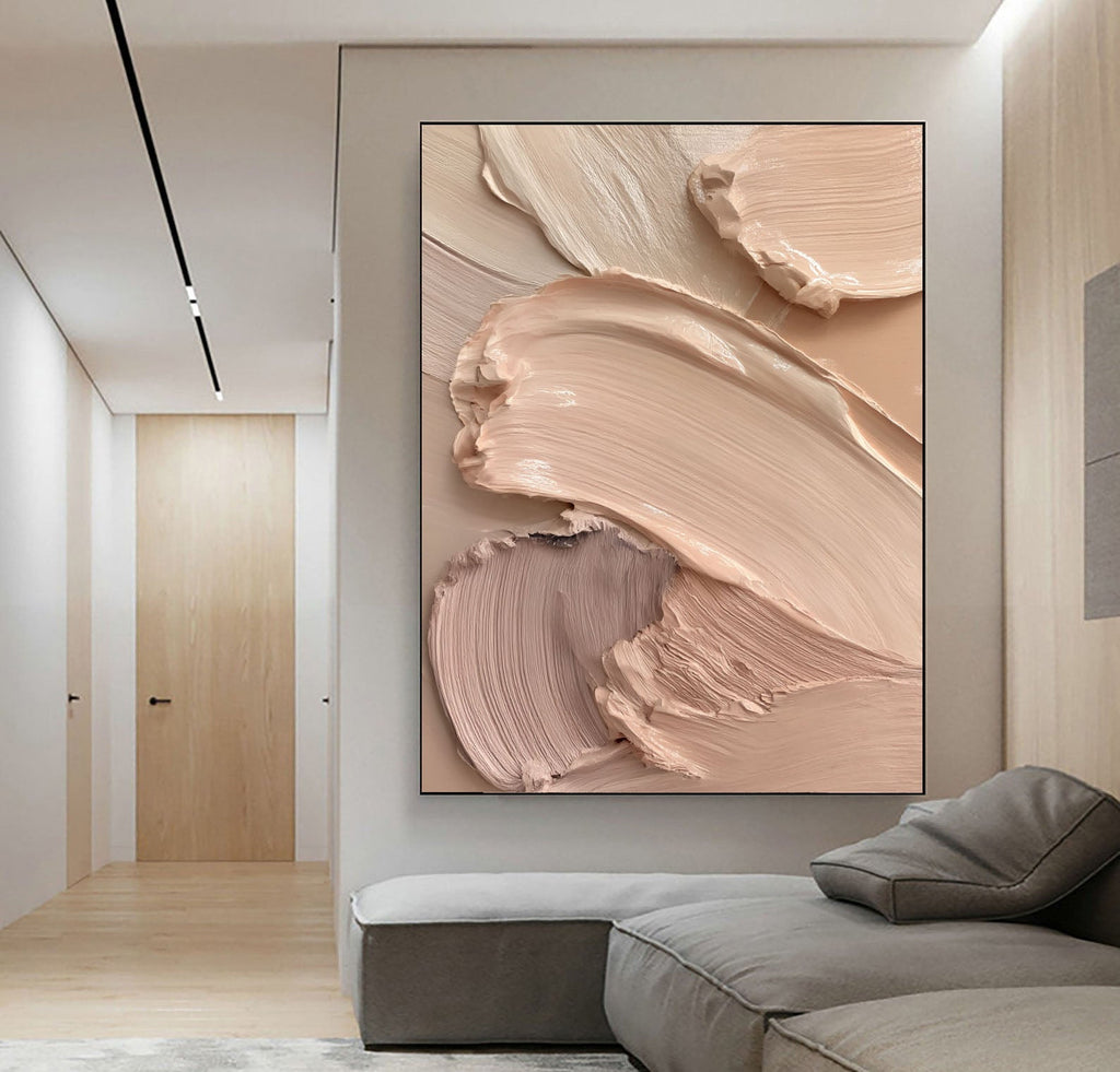 Nude Cream Palette – Modern Textured Abstract Painting