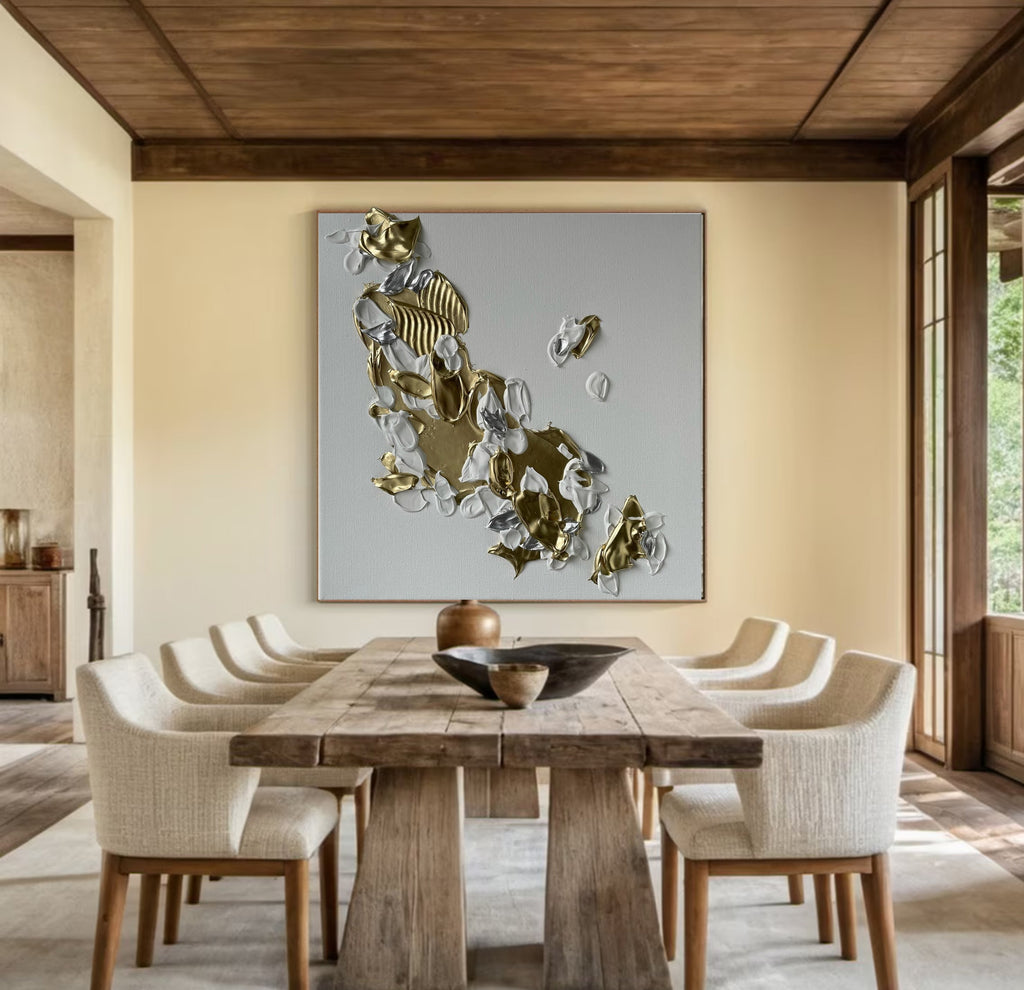 Golden Drift Luxe Abstract Painting