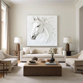 Pure Majesty White Horse Textured Painting