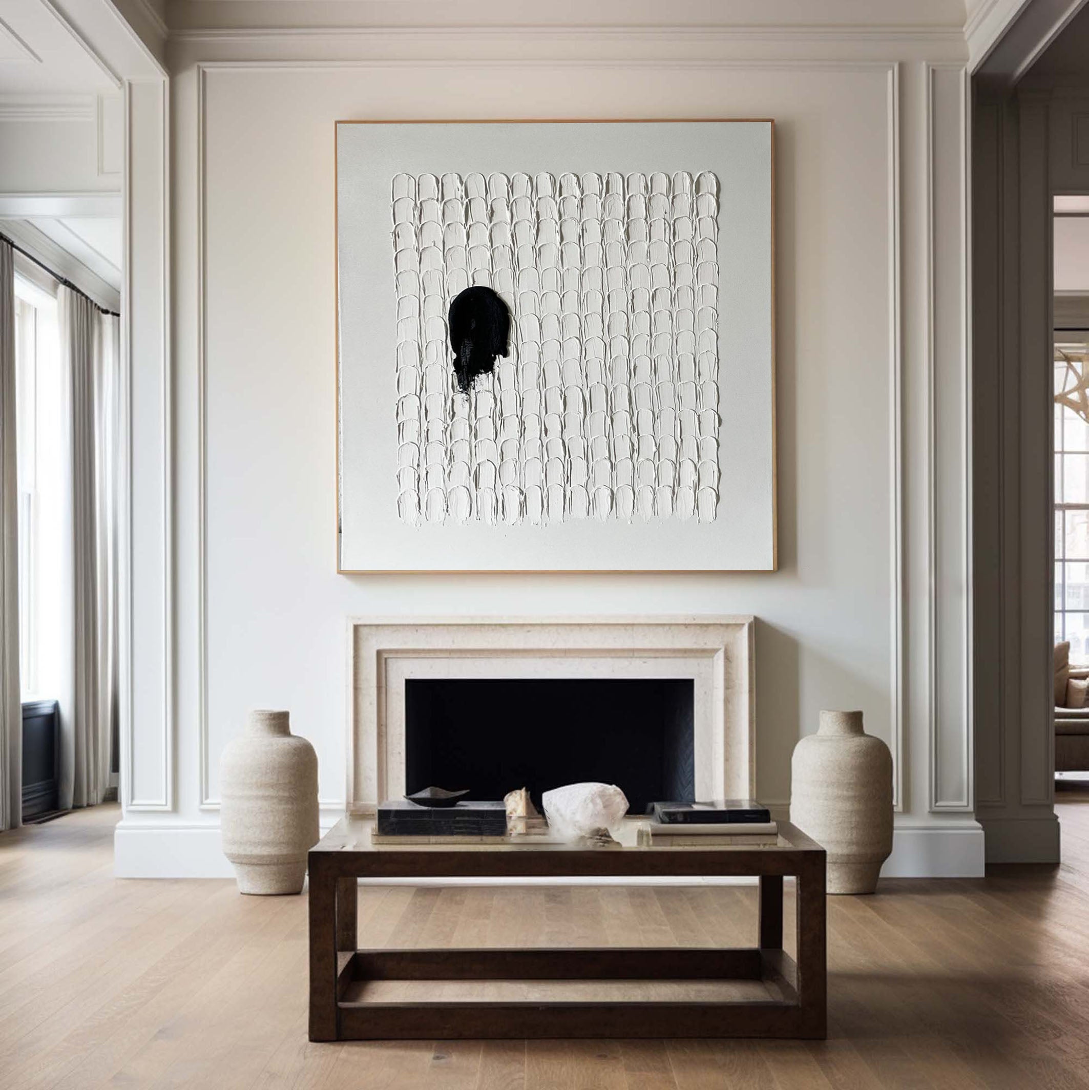 Monochrome Contrast Minimal Texture Painting