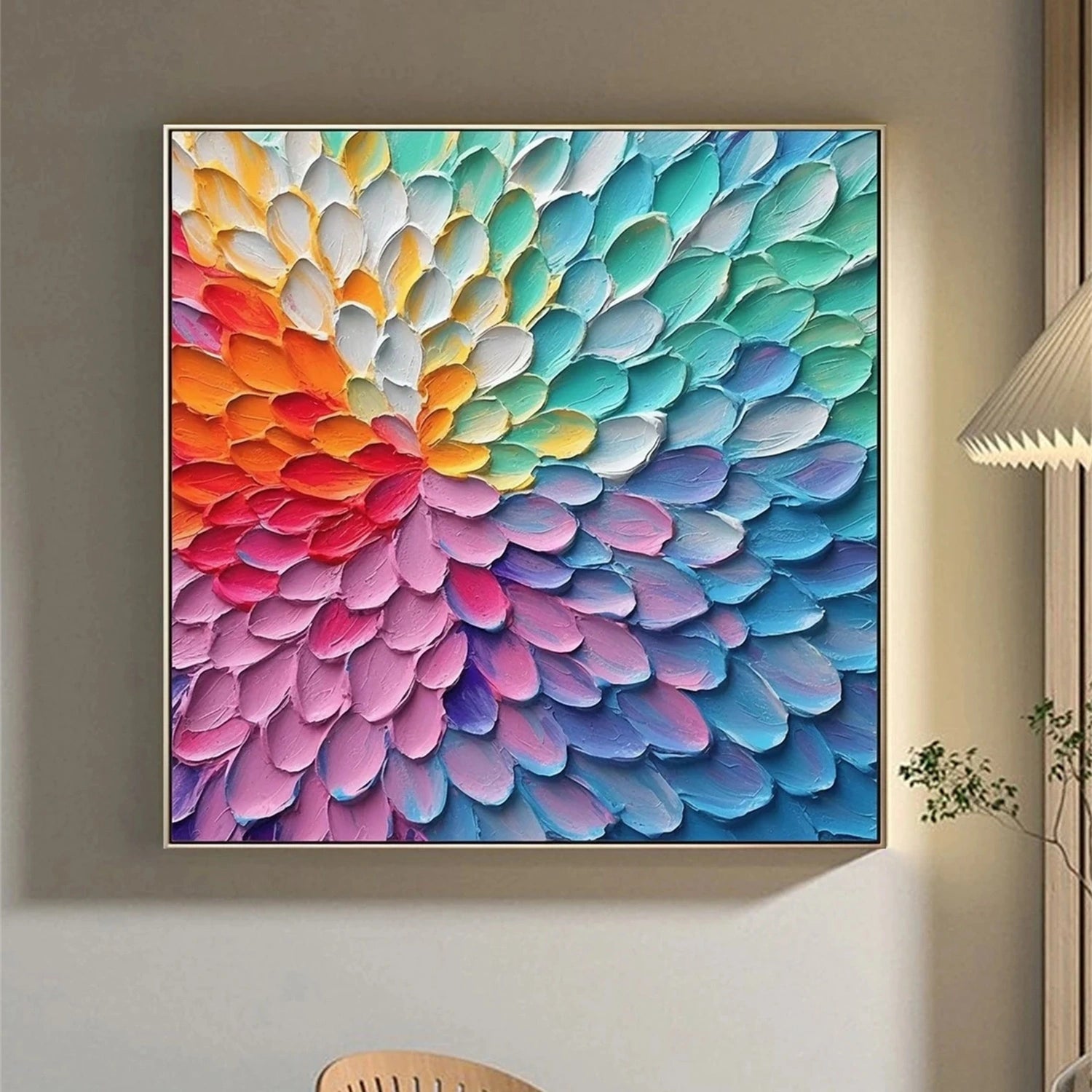 Radiant Petal Spectrum Abstract Painting