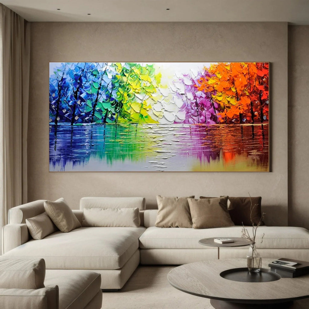 Prism Reflections Rainbow Abstract Painting