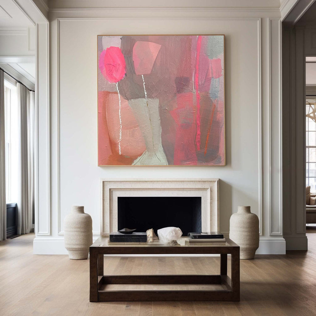Blush Silence Pink Abstract Painting