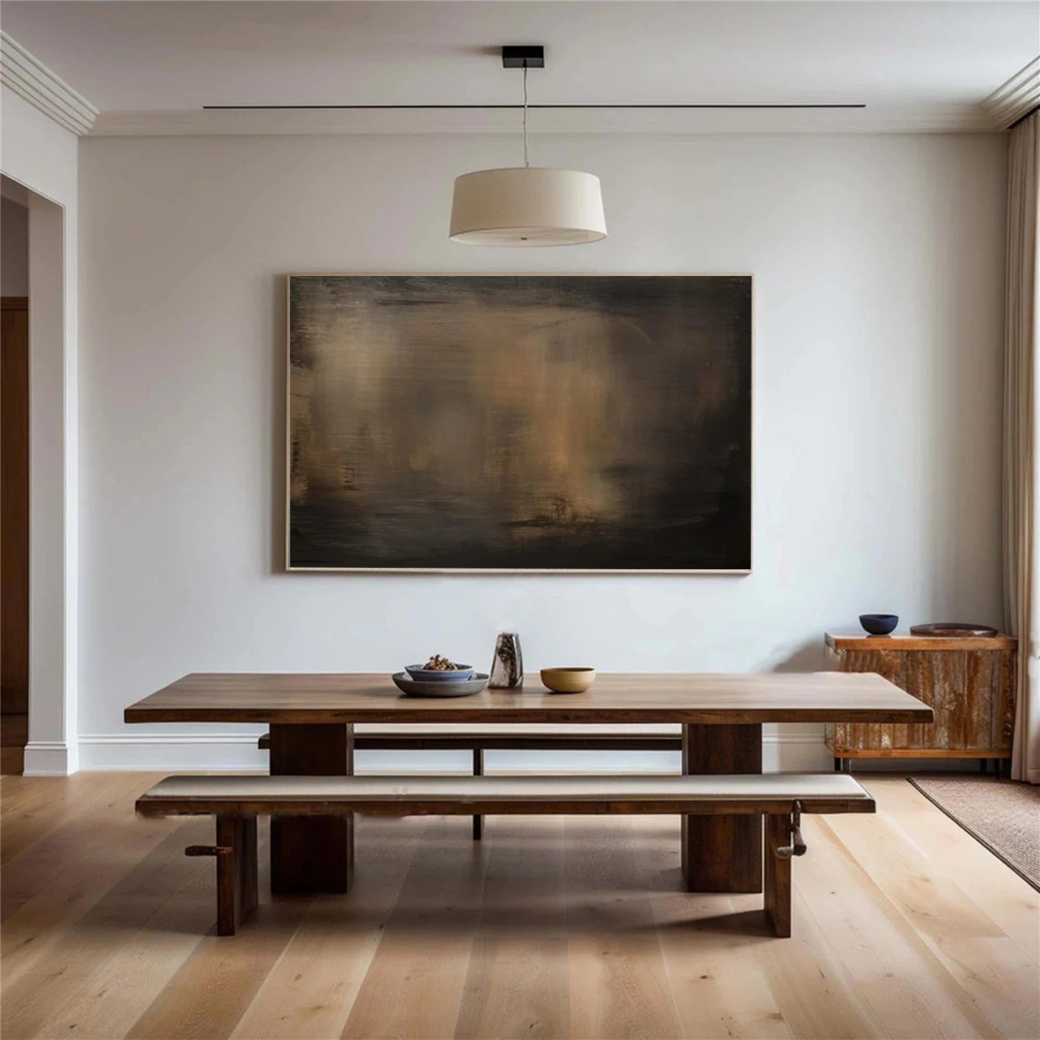 Midnight Ember – Dark Ambience Abstract Painting