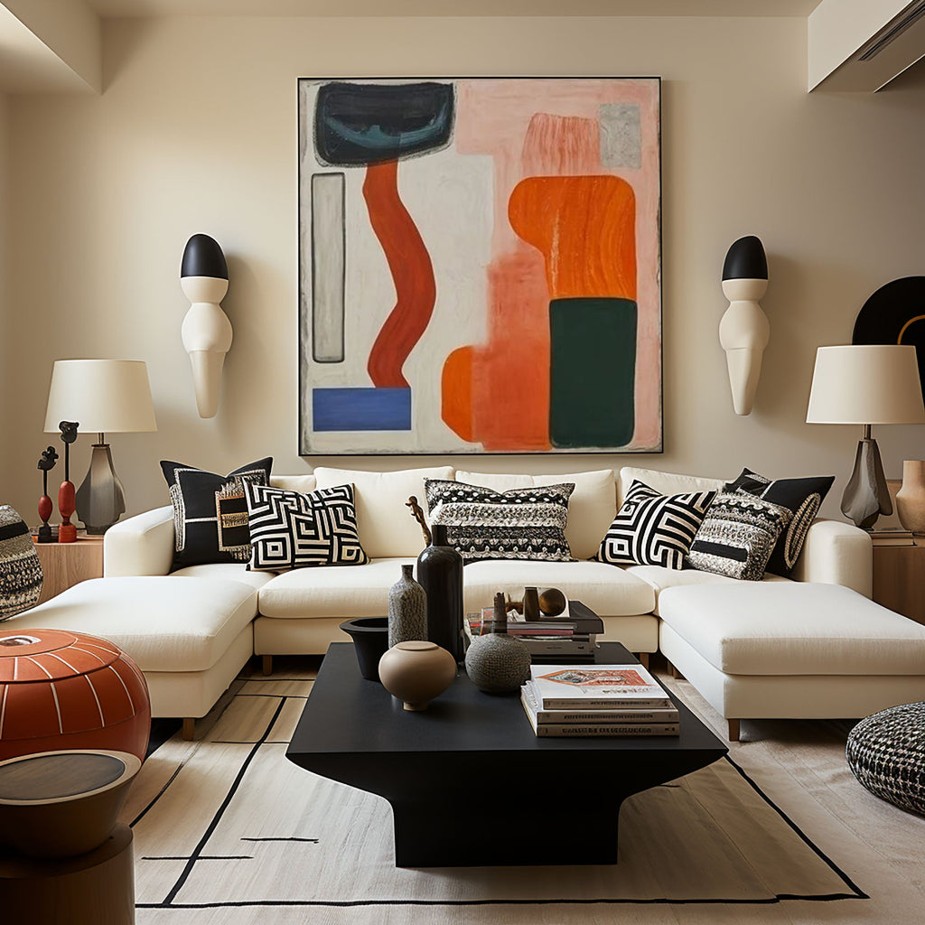 Ember Rhythm Geometric Abstract Painting