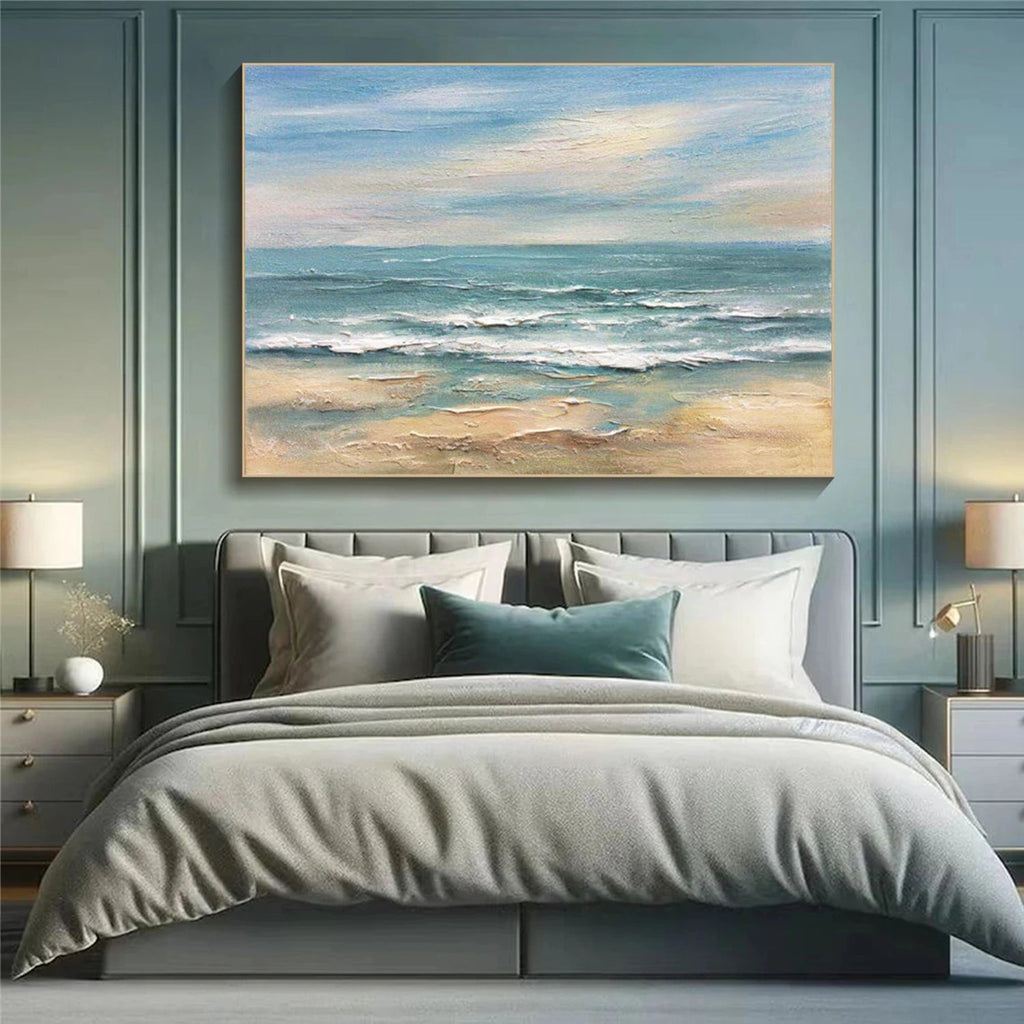 Quiet Horizon Blue Seascape Painting