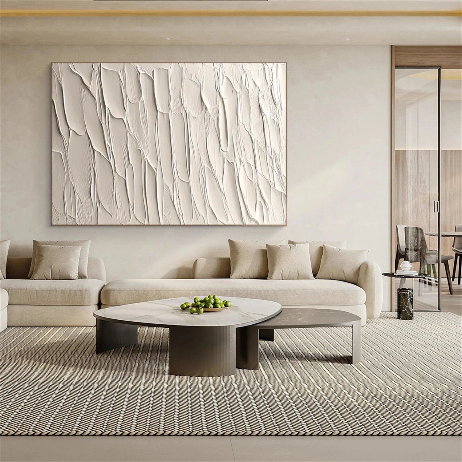 Ivory Rhythm Textured Abstract Painting