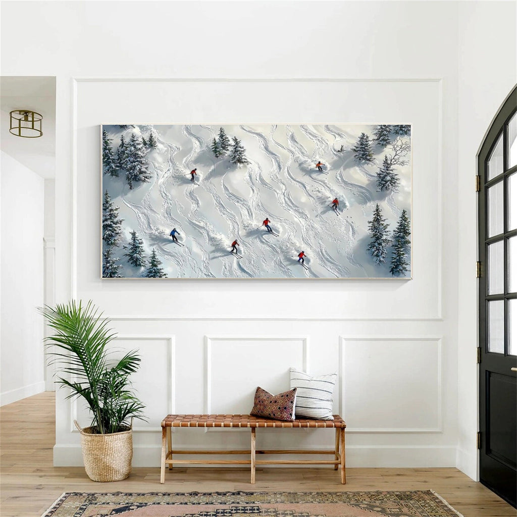 Winter Ski Tracks – Snow Landscape Painting