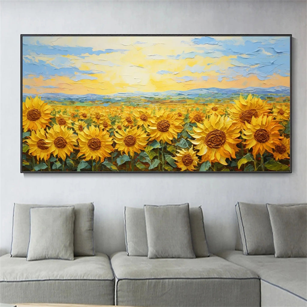 Golden Sunflower Horizon Painting