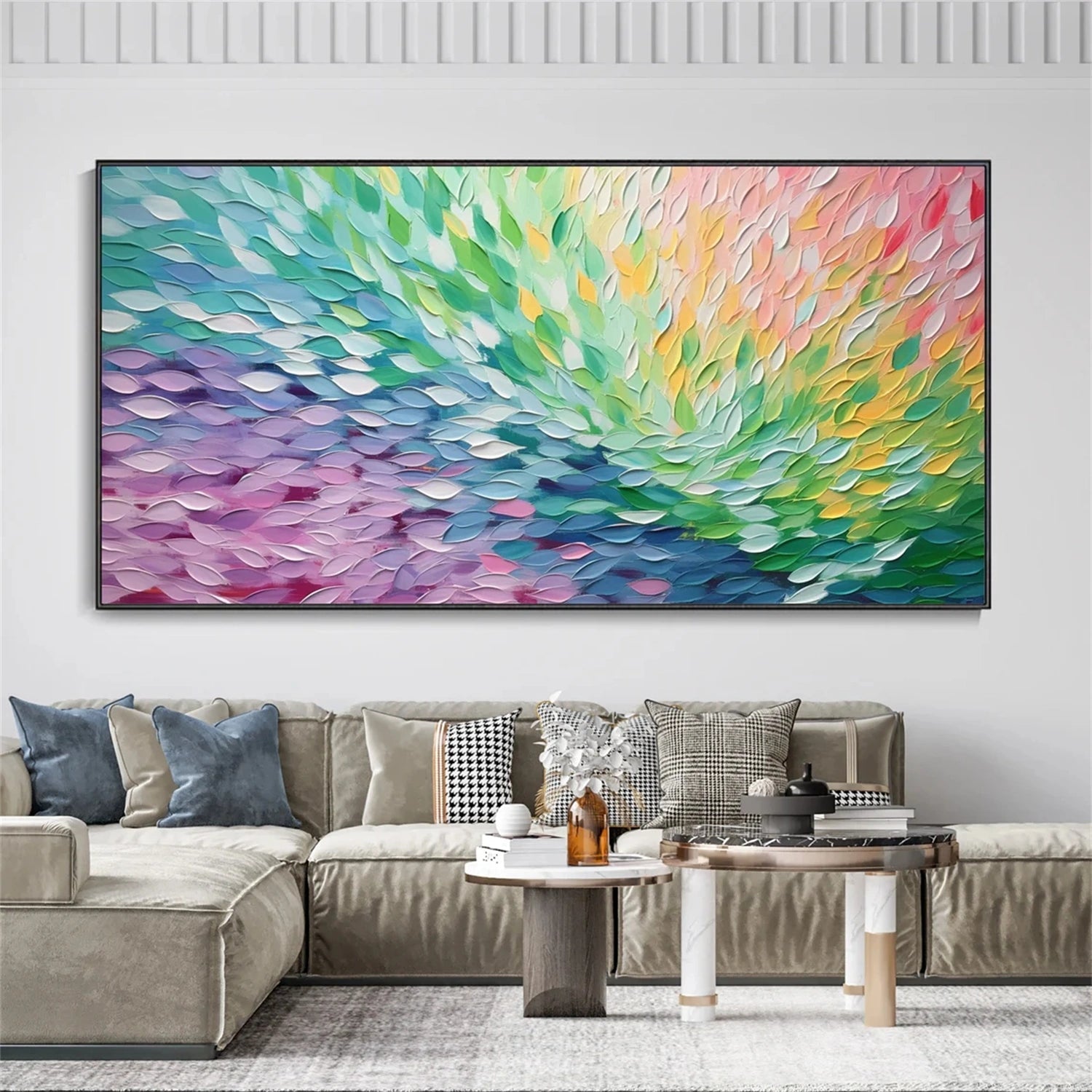 Aurora Petal Wave Abstract Painting