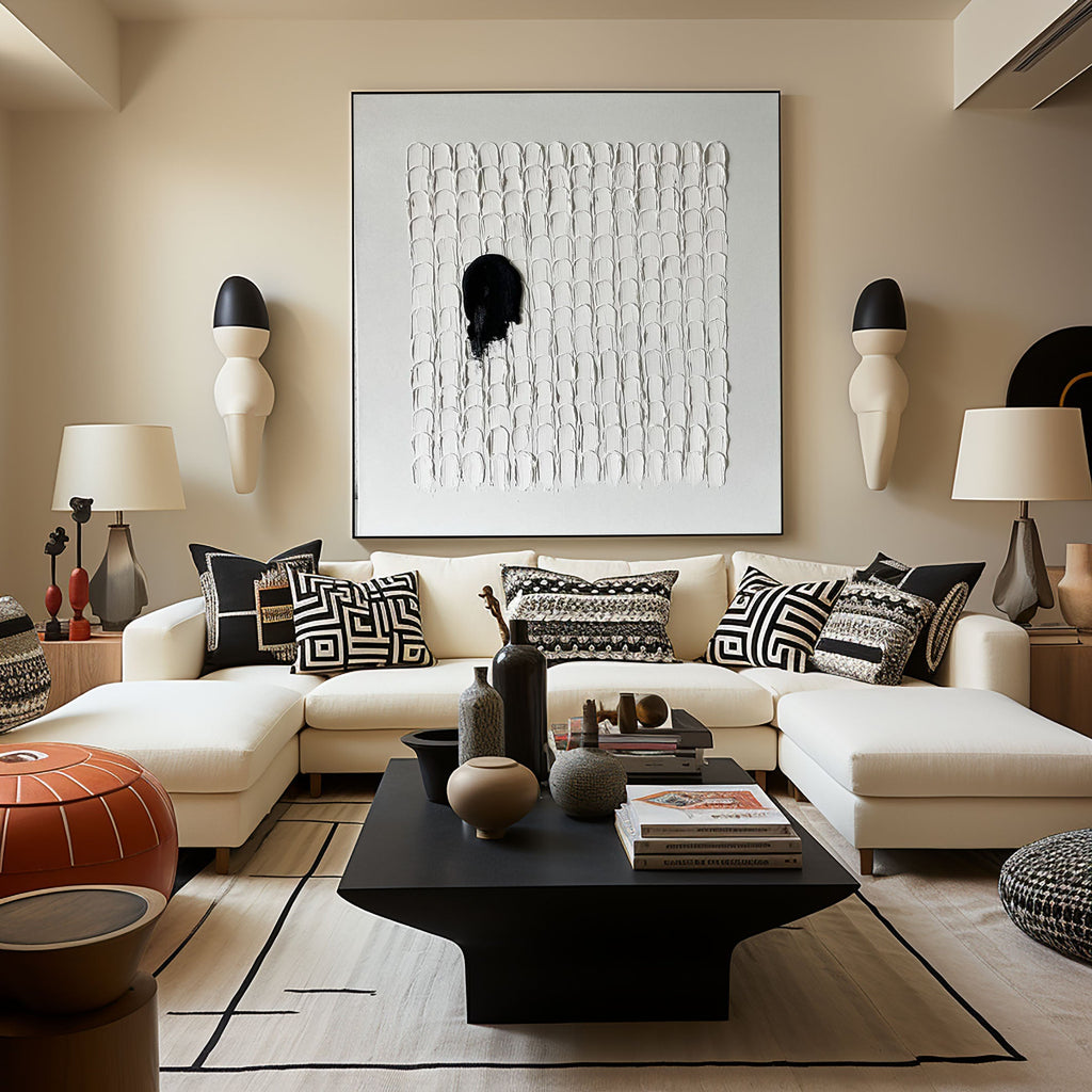 Monochrome Contrast Minimal Texture Painting